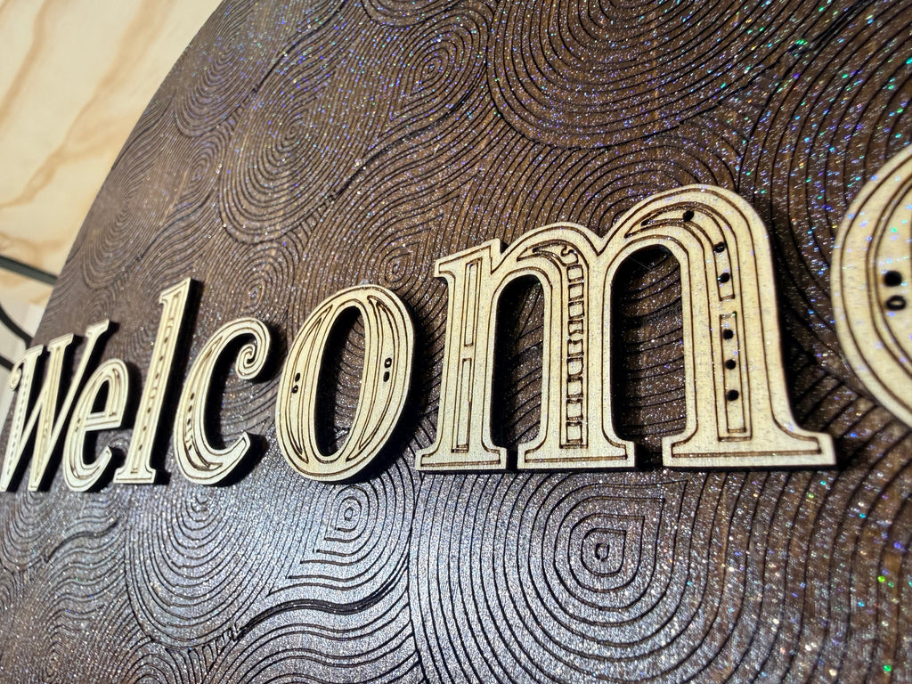 Handmade “Welcome” Door Sign | Sealed Premium Basswood Home Decor | 10.5” Round