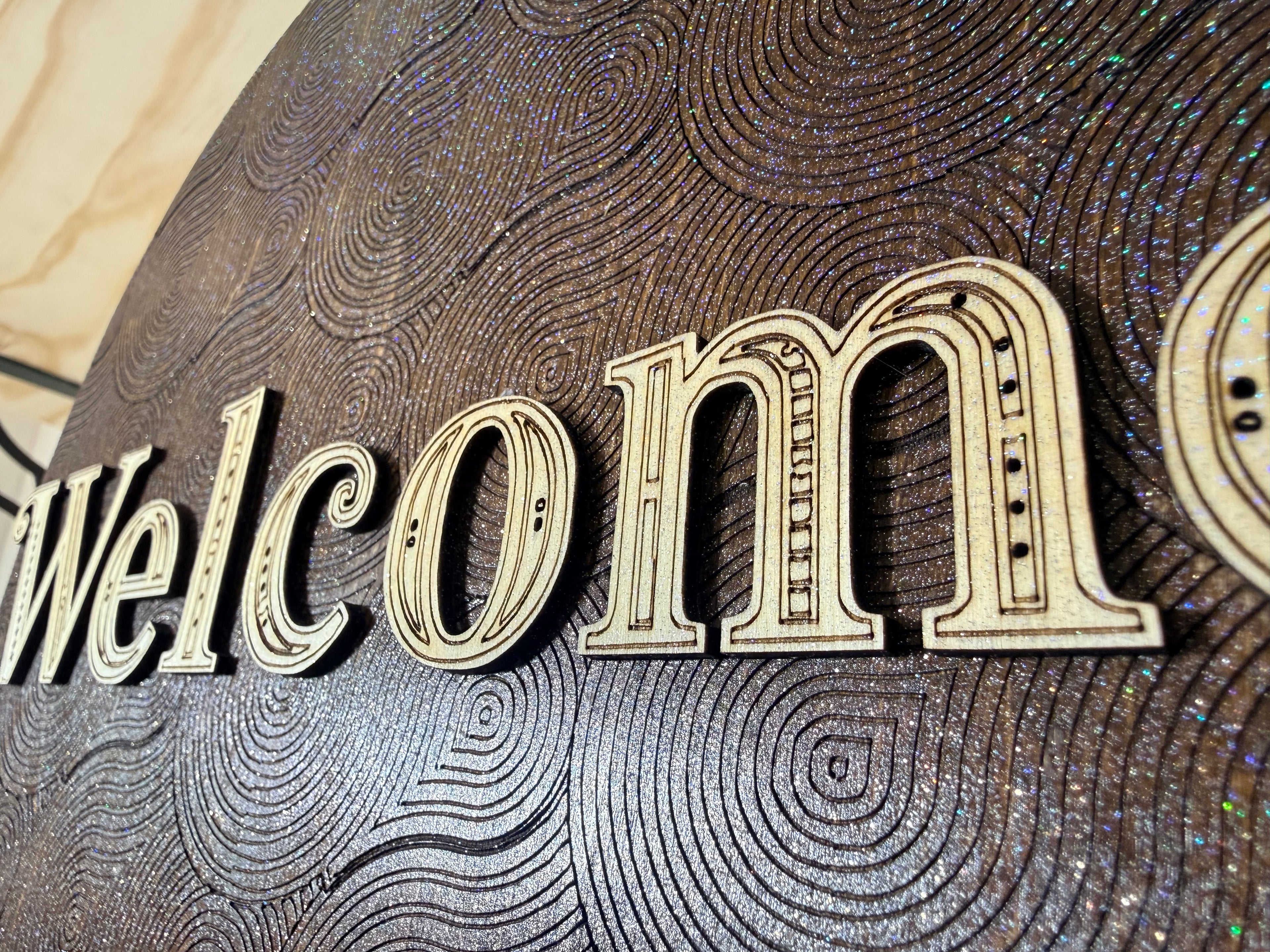 Handmade “Welcome” Door Sign | Sealed Premium Basswood Home Decor | 10.5” Round